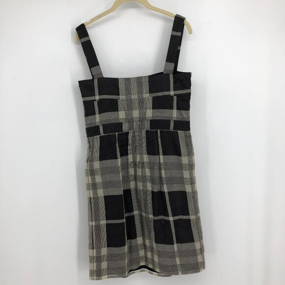 Burberry London Black Grey Plaid Square Neck Knee Lemgth Dress size 6 - Picture 10 of 15